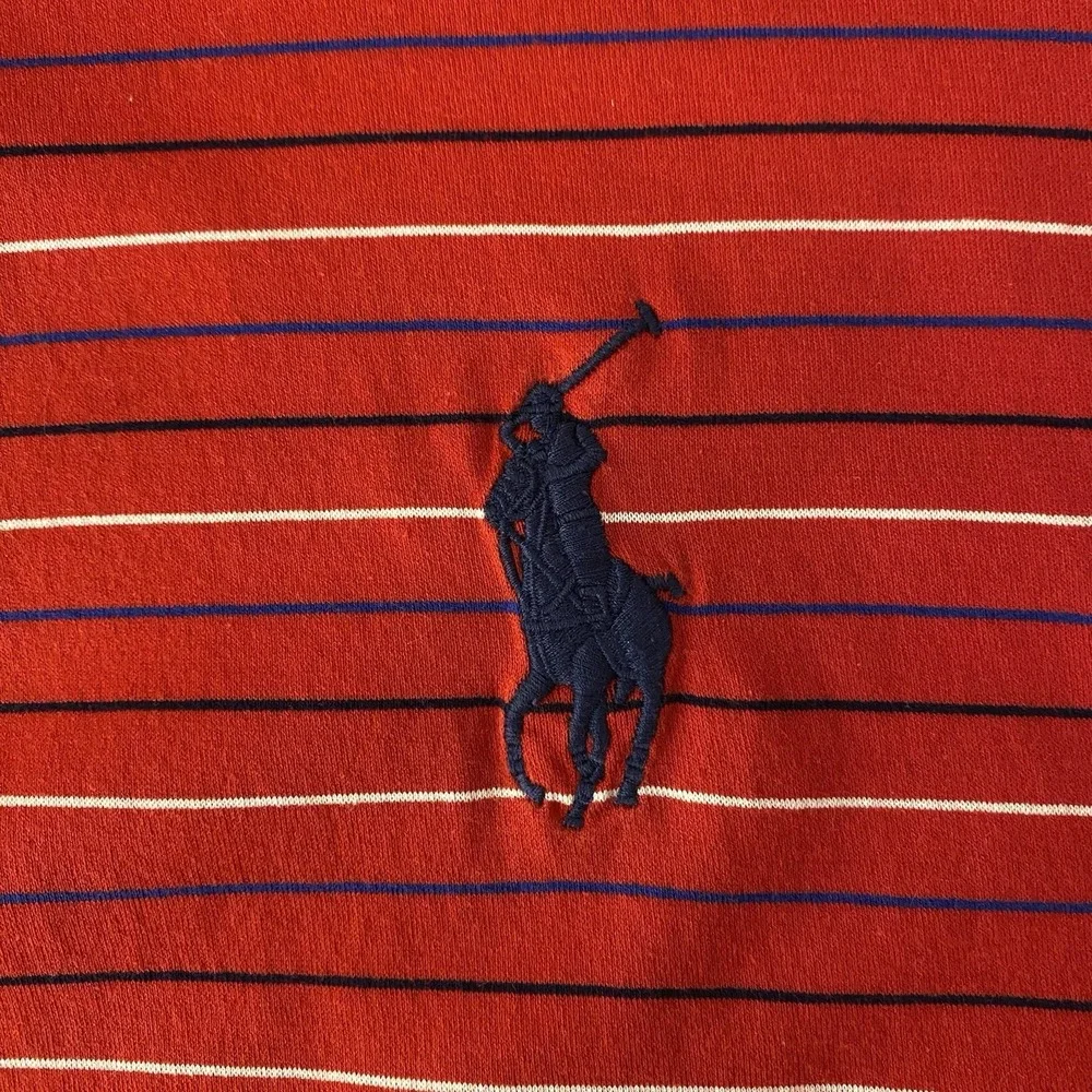 Polo Ralph Lauren Pro Fit Mens Large Golf‎ Polo Big Pony Red White Striped Shirt
